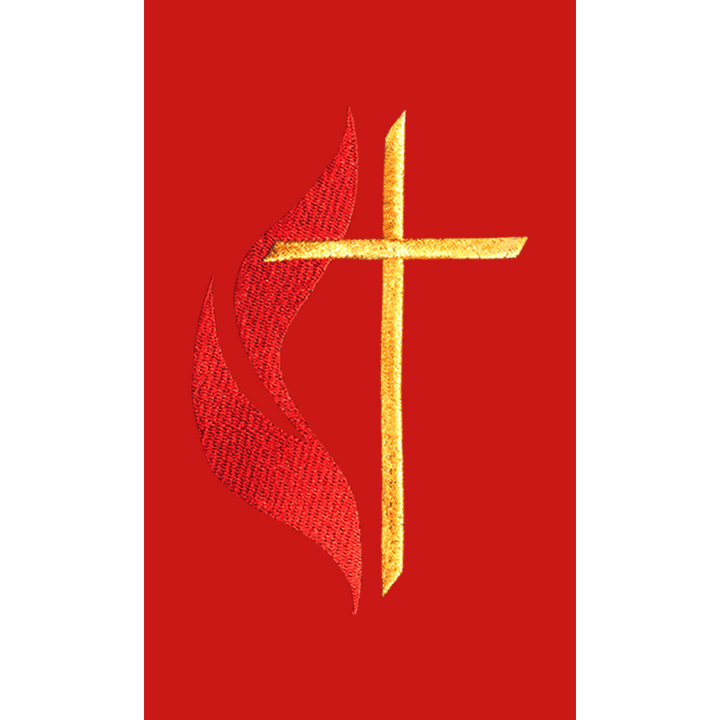 Embroidered Spiritual Cross and Flame Pastor Stole