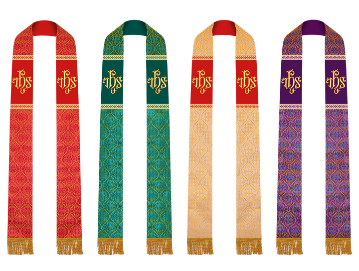 Set of Four Embroidered Stole with Motif