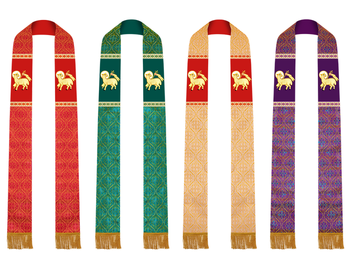 Set of Four Embroidered Stole with Motif