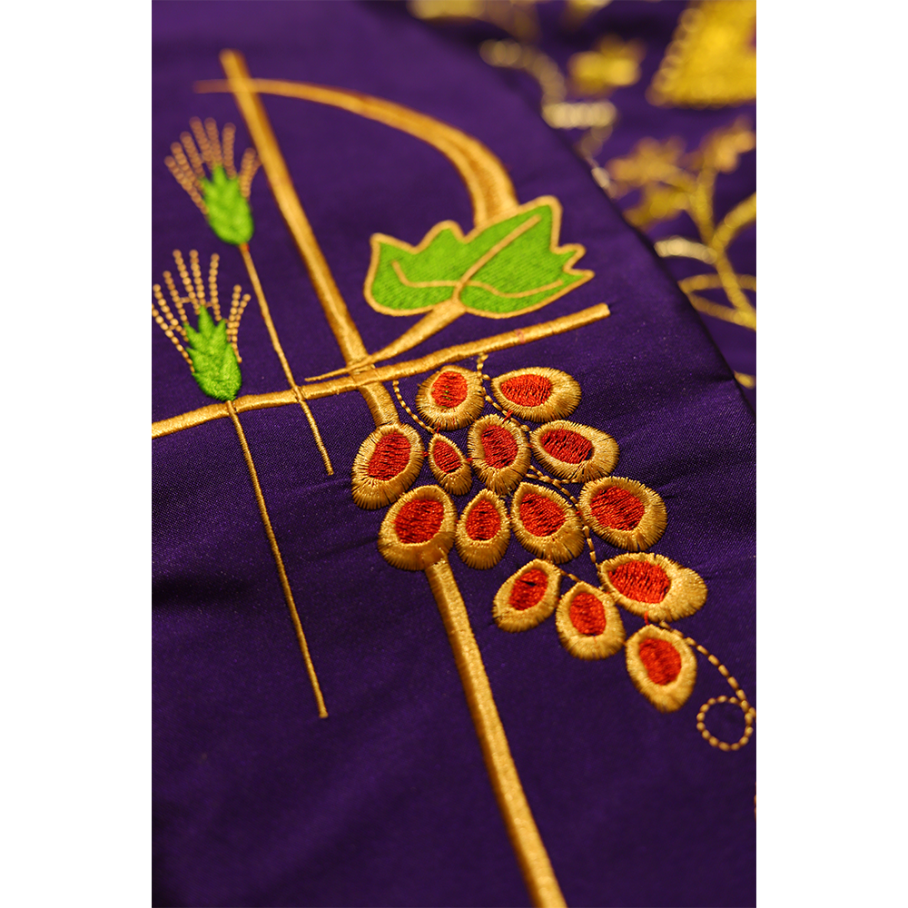 Set of 4 PAX with Grapes Embroidered Priest Stole