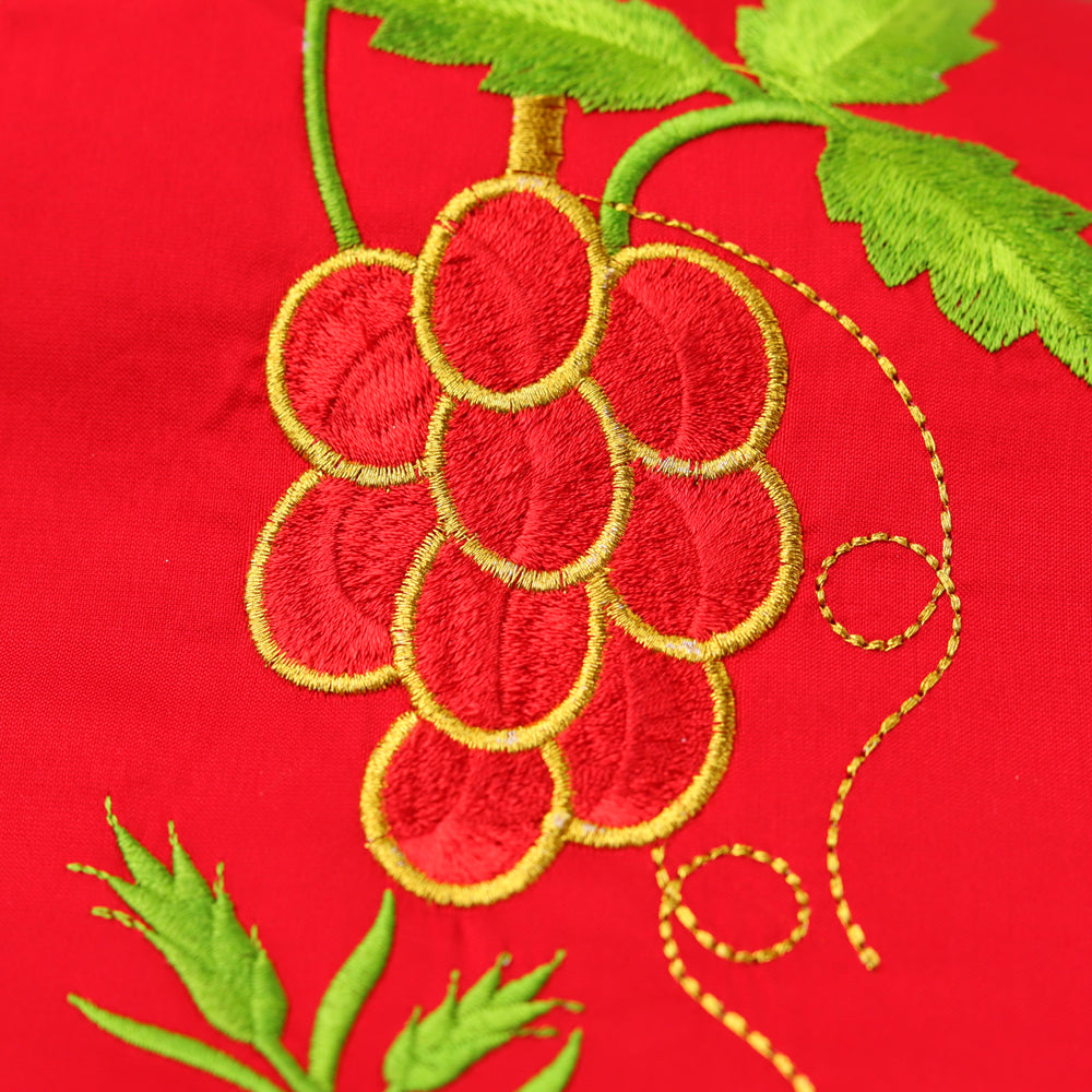 Set of 4 Stoles with Adorned Grapes Embroidery