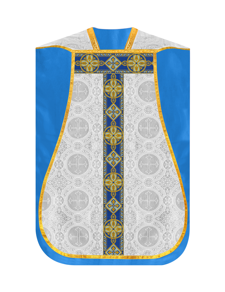 Marian Roman Chasuble with Detailed Braided Trims