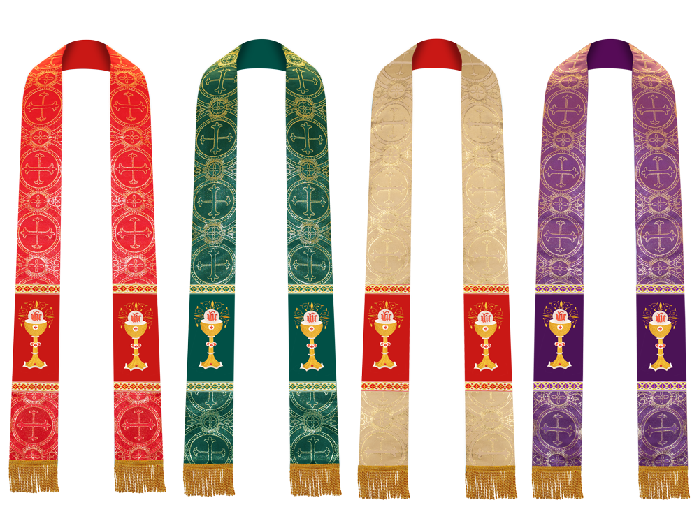 Set of Four Clergy stole with Motif and trims