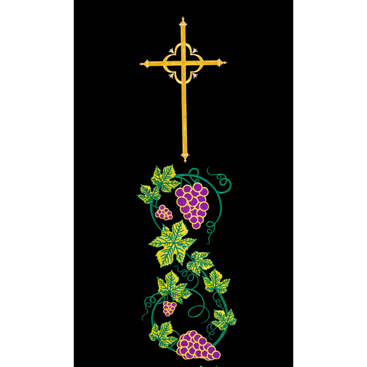 Handmade Ordination Stole with Grapes and Spiritual Cross