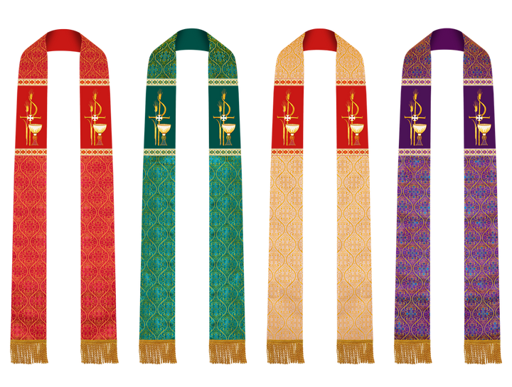 Set of Four Clergy stole with Motif and trims