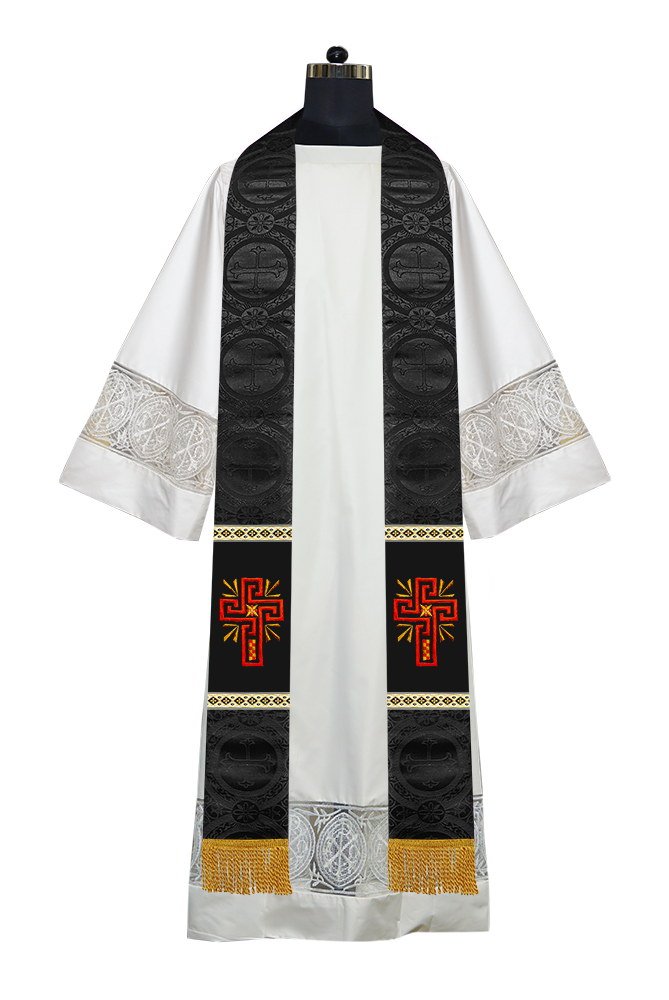 Minister Stole with Embroidered Glory Cross