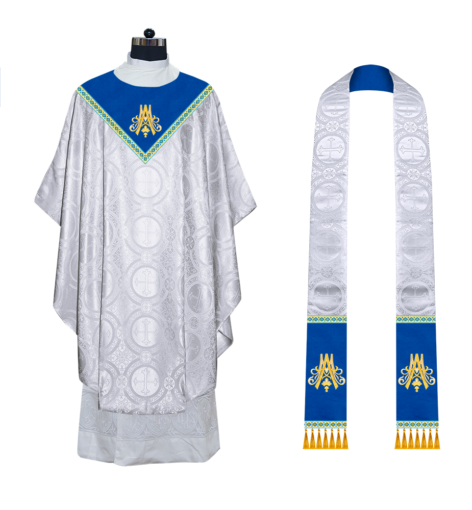 Marian Style Gothic Chasuble with trims