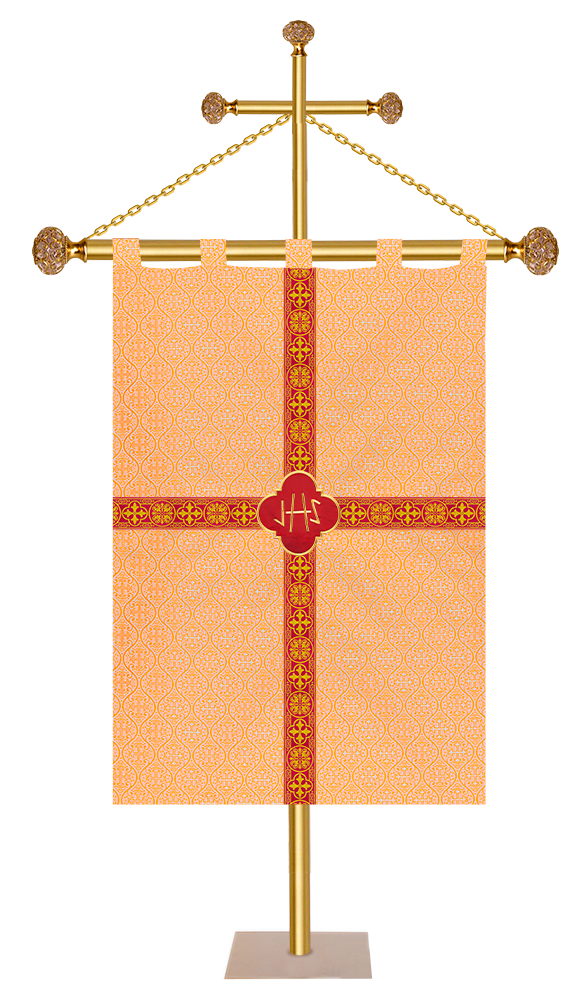 Liturgical Church Banner with Ornate Trims