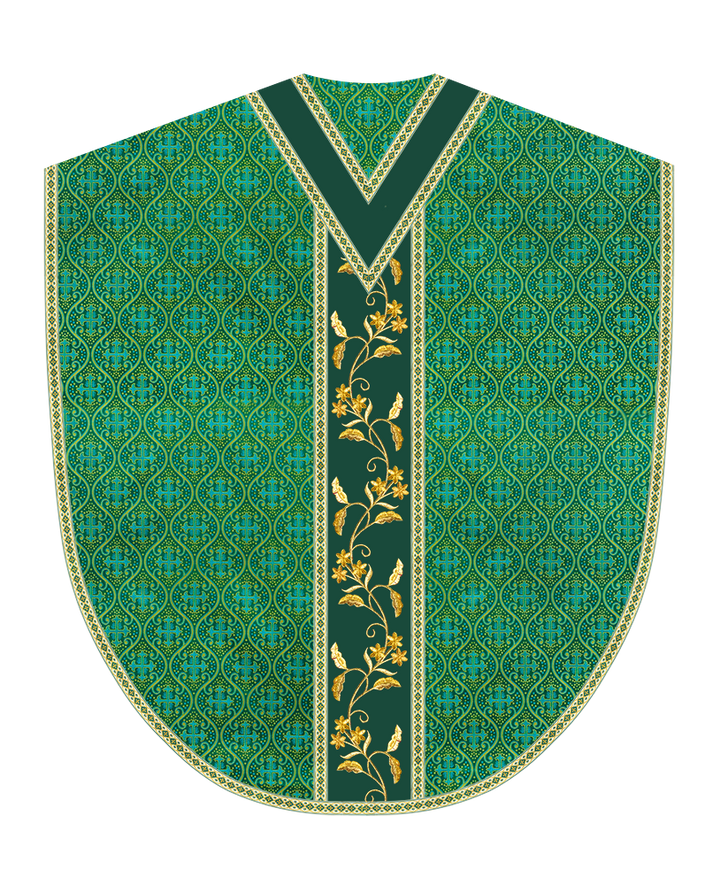Borromean Chasuble Vestment Ornated With Floral Design and Trims