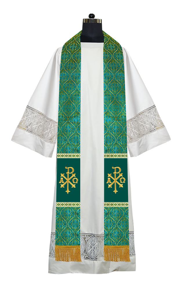 Minister Stole with Embroidered Liturgical motif