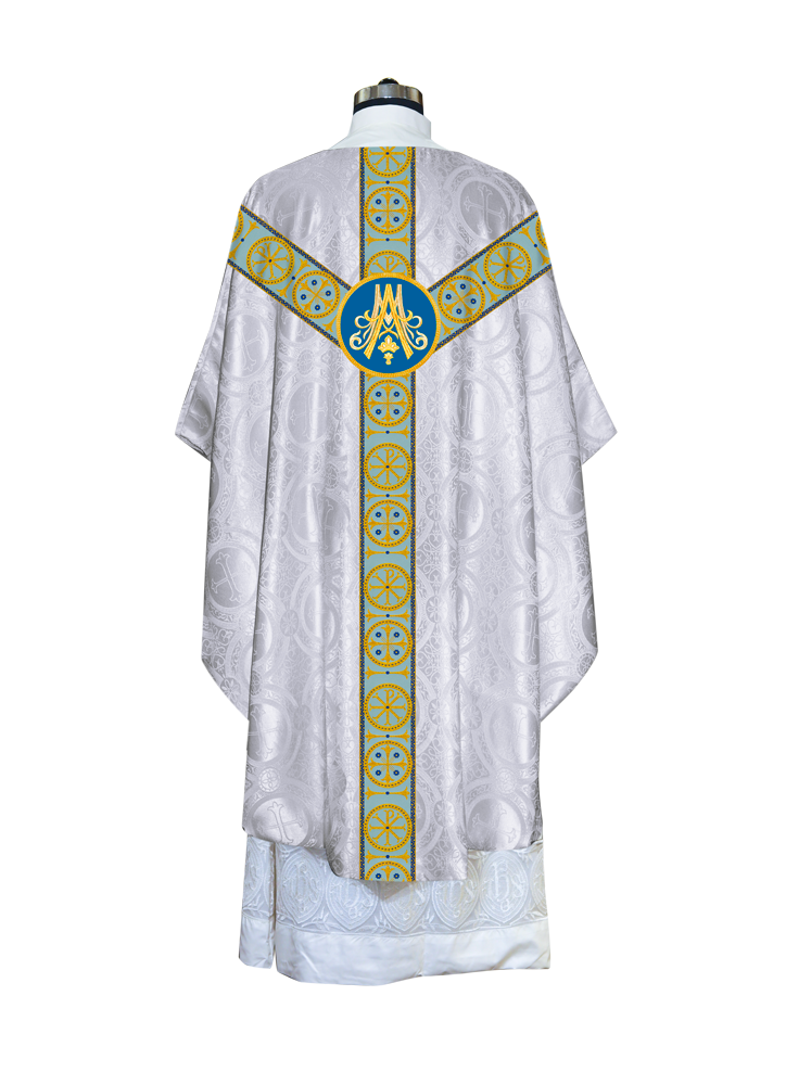 Marian Style Gothic Chasuble with Braided Orphrey