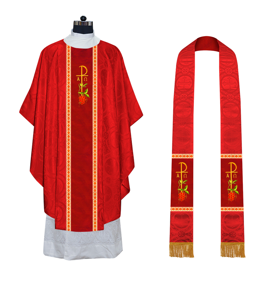 Gothic Chasuble with Spiritual Motif and Trims