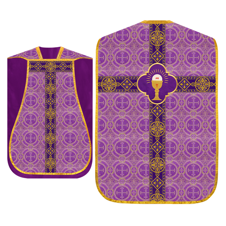 Roman Chasuble Vestments with braided orphrey