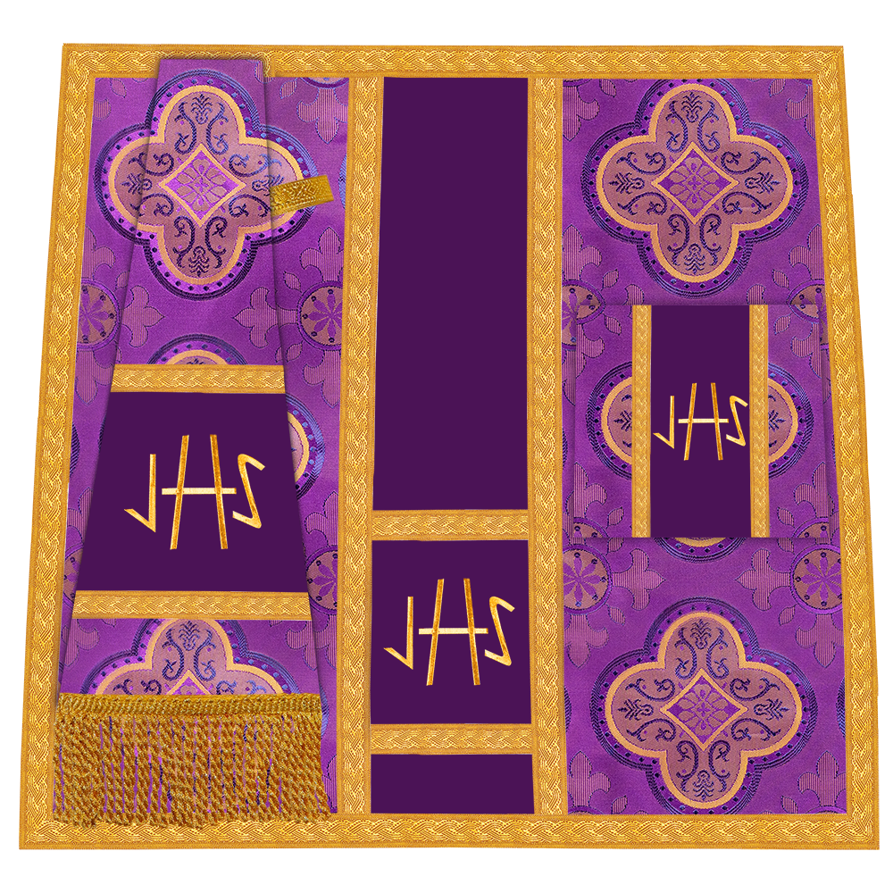 Roman Chasuble Fiddleback with Braided Trims