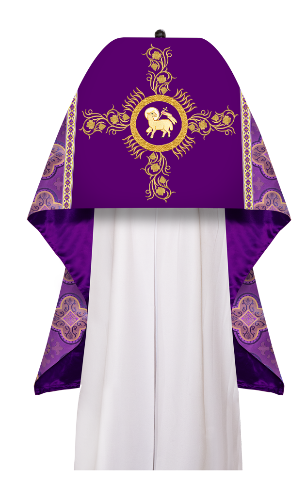 Humeral Veil Vestment with Grapes Embroidered Trims