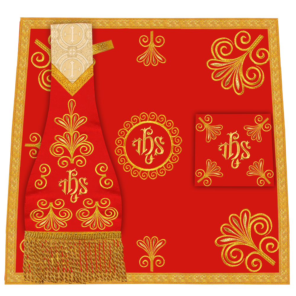 Altar mass set with ornate embroidery