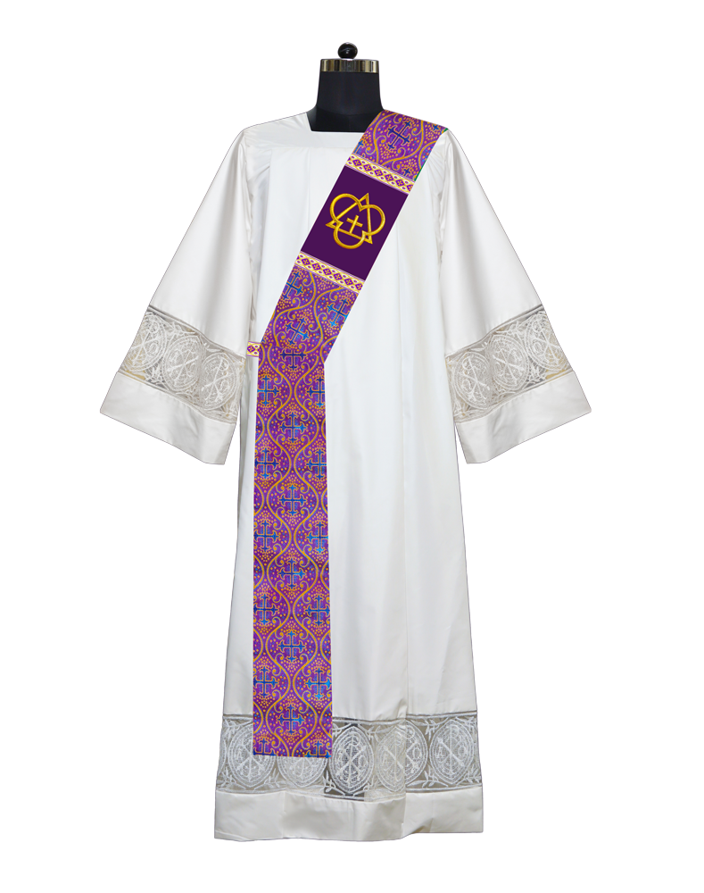 Deacon Stole with Trinity Motif and Trims