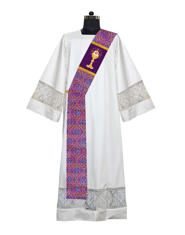 Chalice with IHS Adorned Deacon Stole