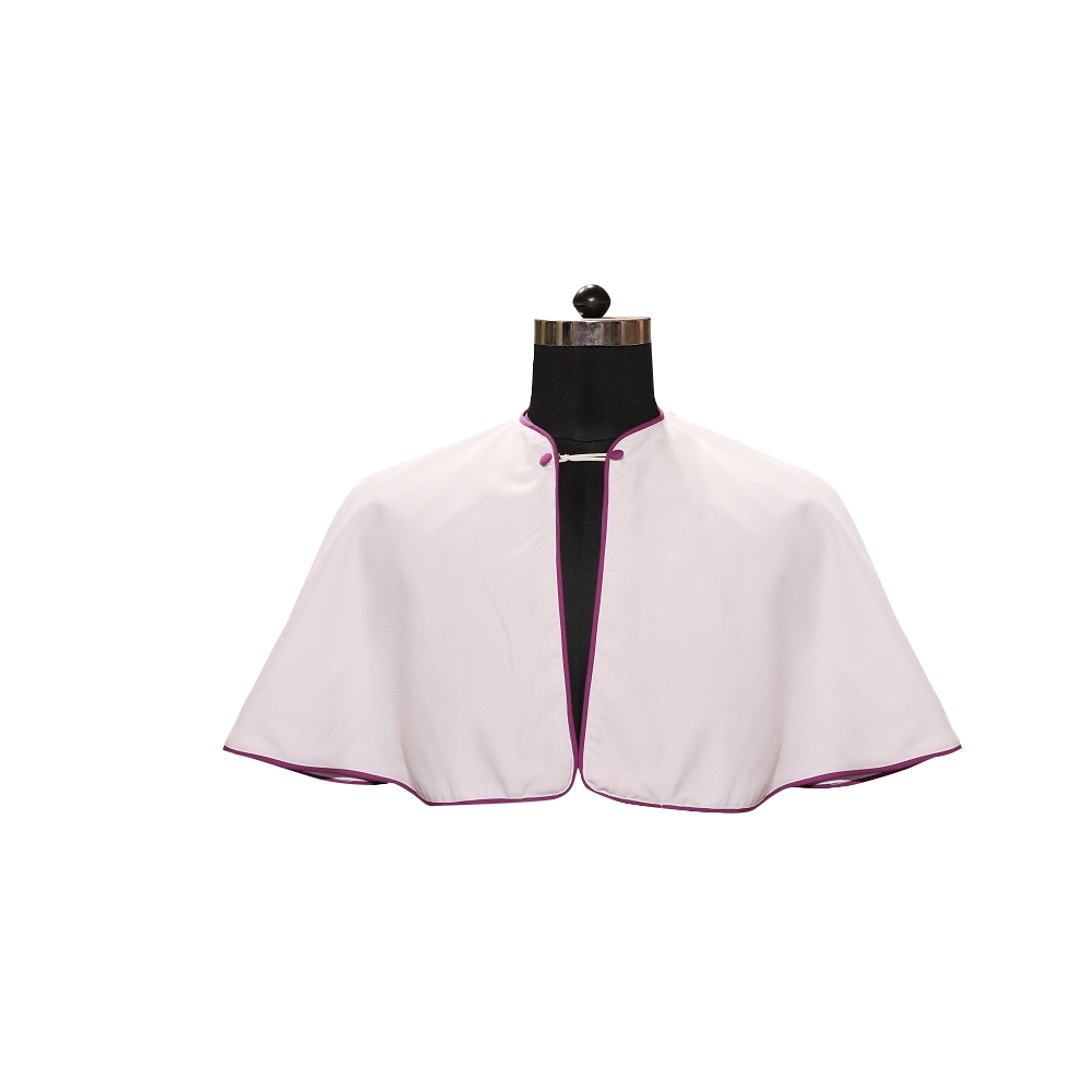 White Shoulder Cape with Trims