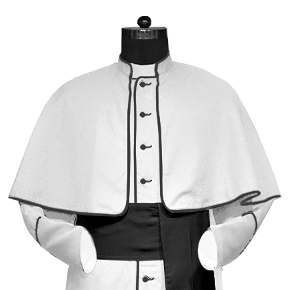 White Roman Cassock with trims