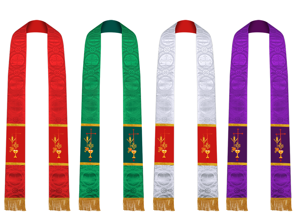 Set of 4 Emmer with IHS Embroidered Priest Stole