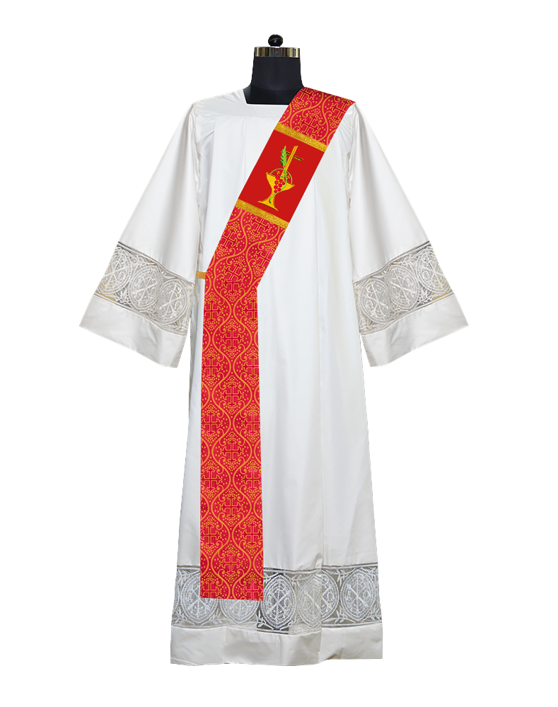 Communion Motif Adorned Deacon Stole