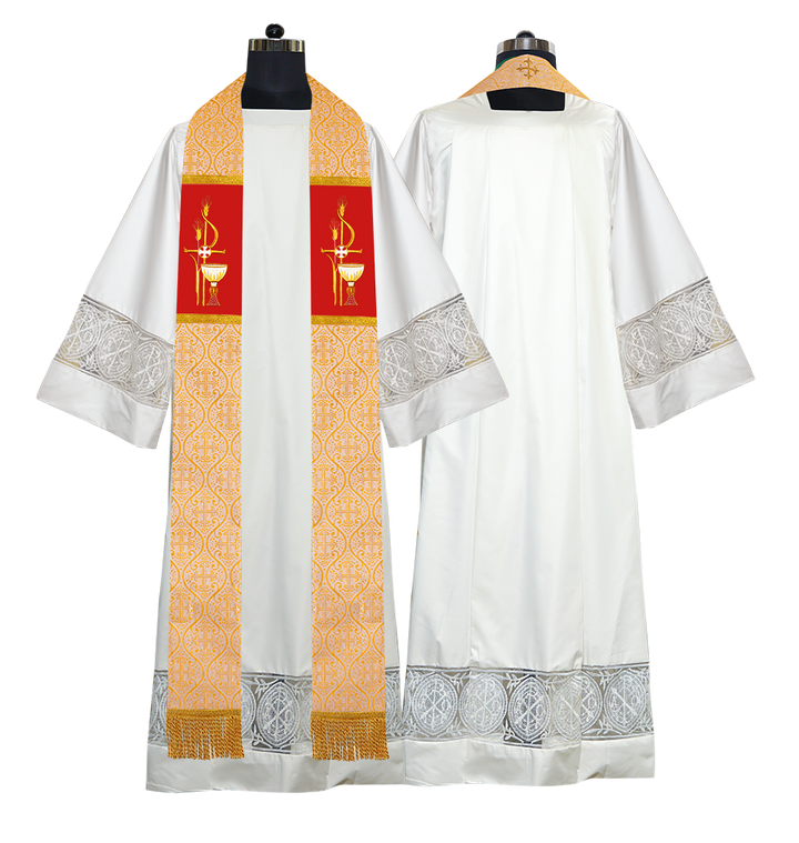 PAX with Chalice Embroidered Clergy Stole