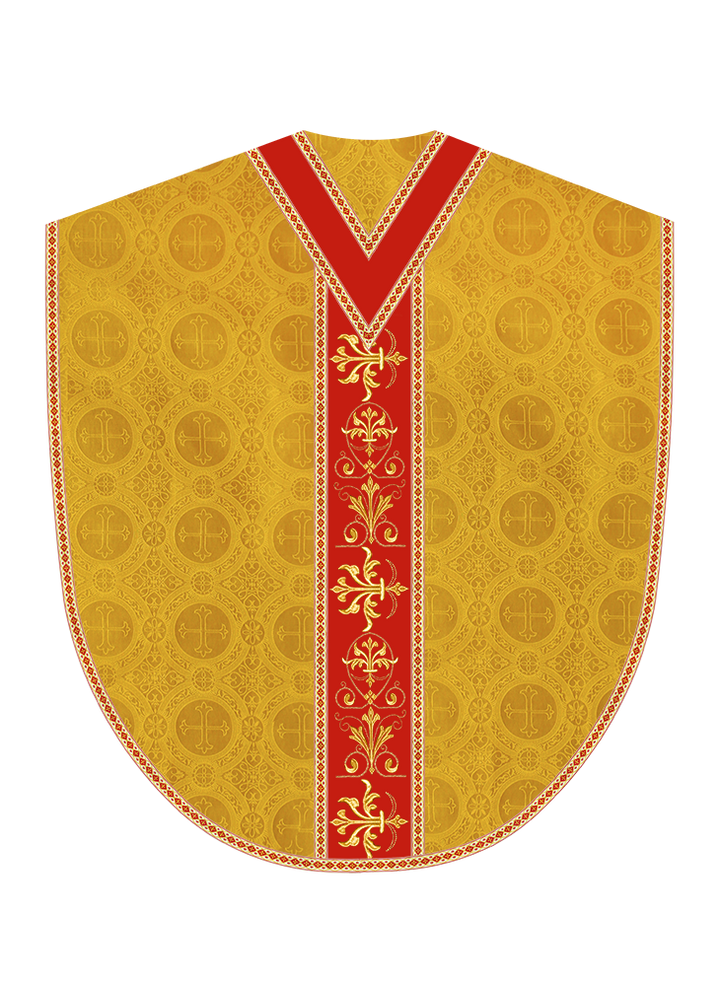 Borromean Chasuble Vestment With Spiritual Motifs and Trims