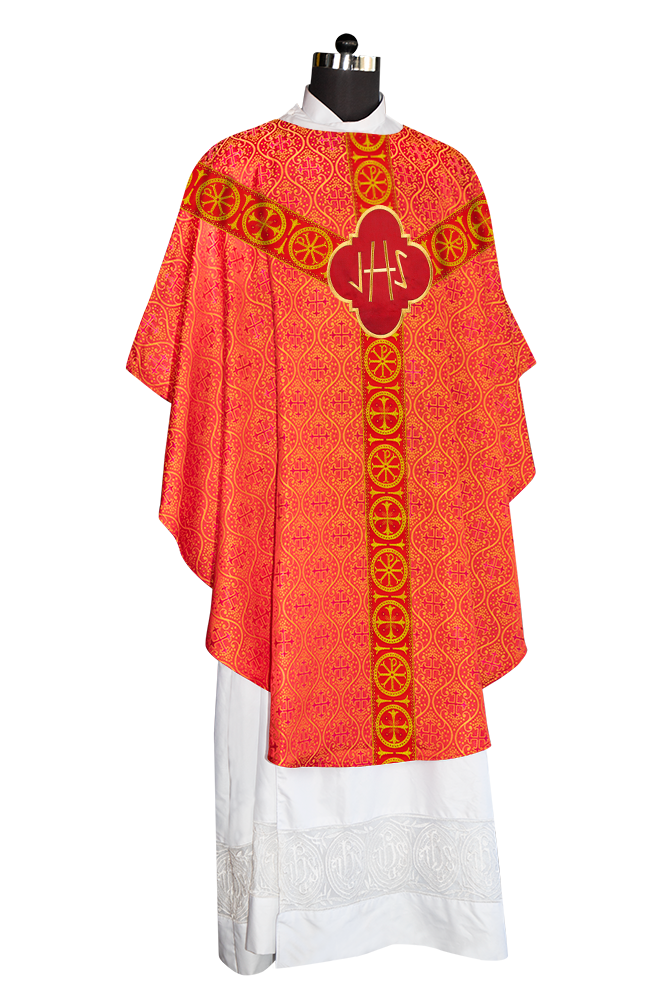 Gothic Chasuble Vestment with Y type braided orphrey