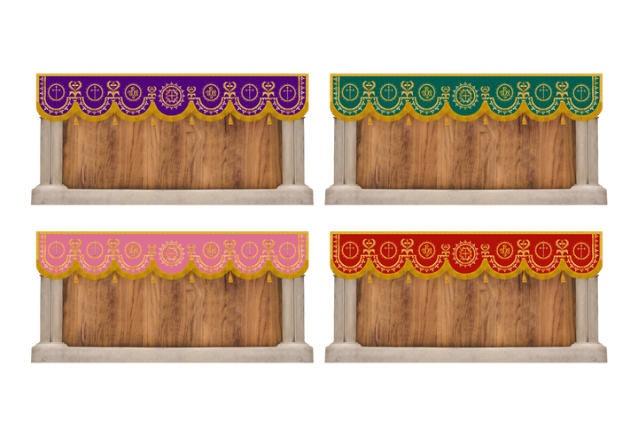 Set of Four Superfrontal with Leaf Embroidery and Motif