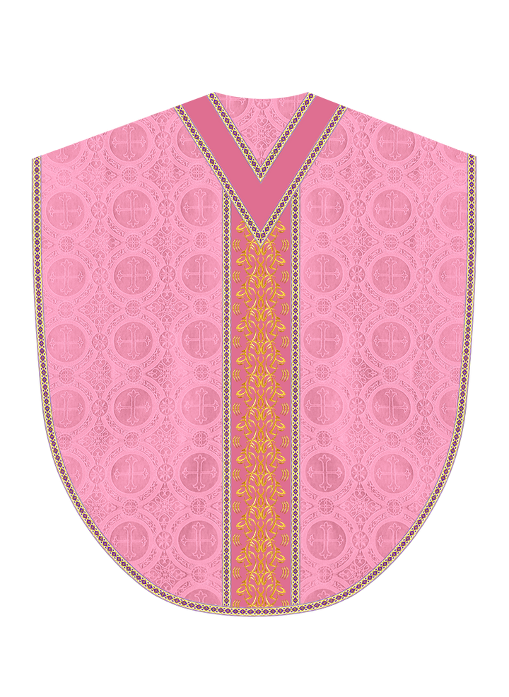Borromean Chasuble Vestment With Braided Orphrey and Trims
