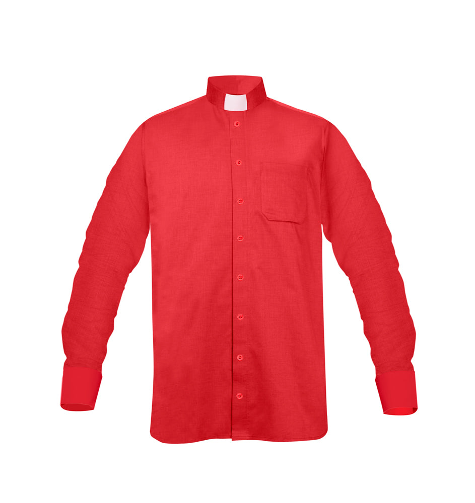 Clergy Shirt With Tab Collar - Red