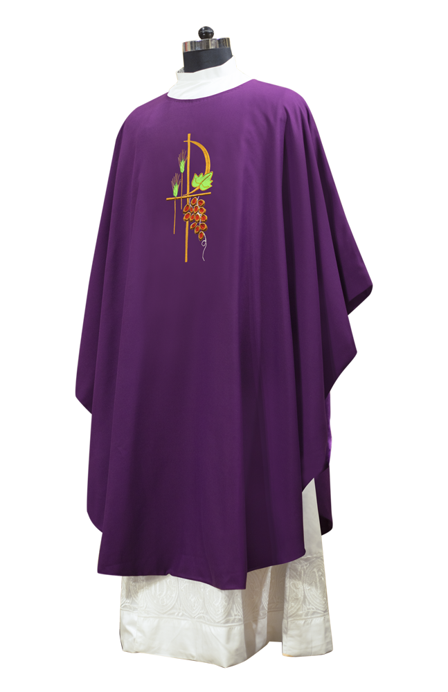 Gothic Chasuble Spiritual PAX with Grapes Motif