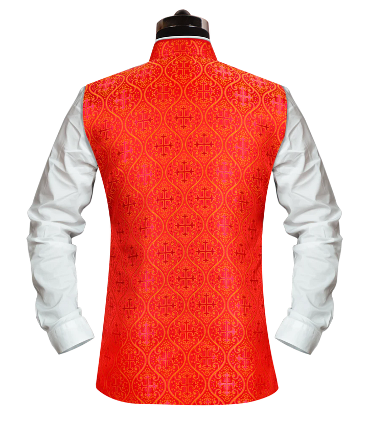 Clergy Vest Ogee-Red