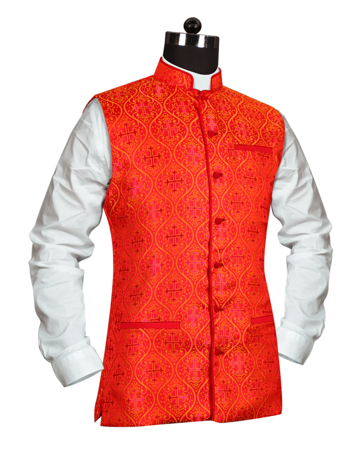 Clergy Vest Ogee-Red