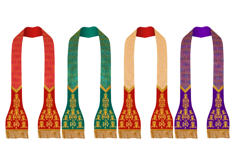 Set of 4 roman stole with embroidered motif