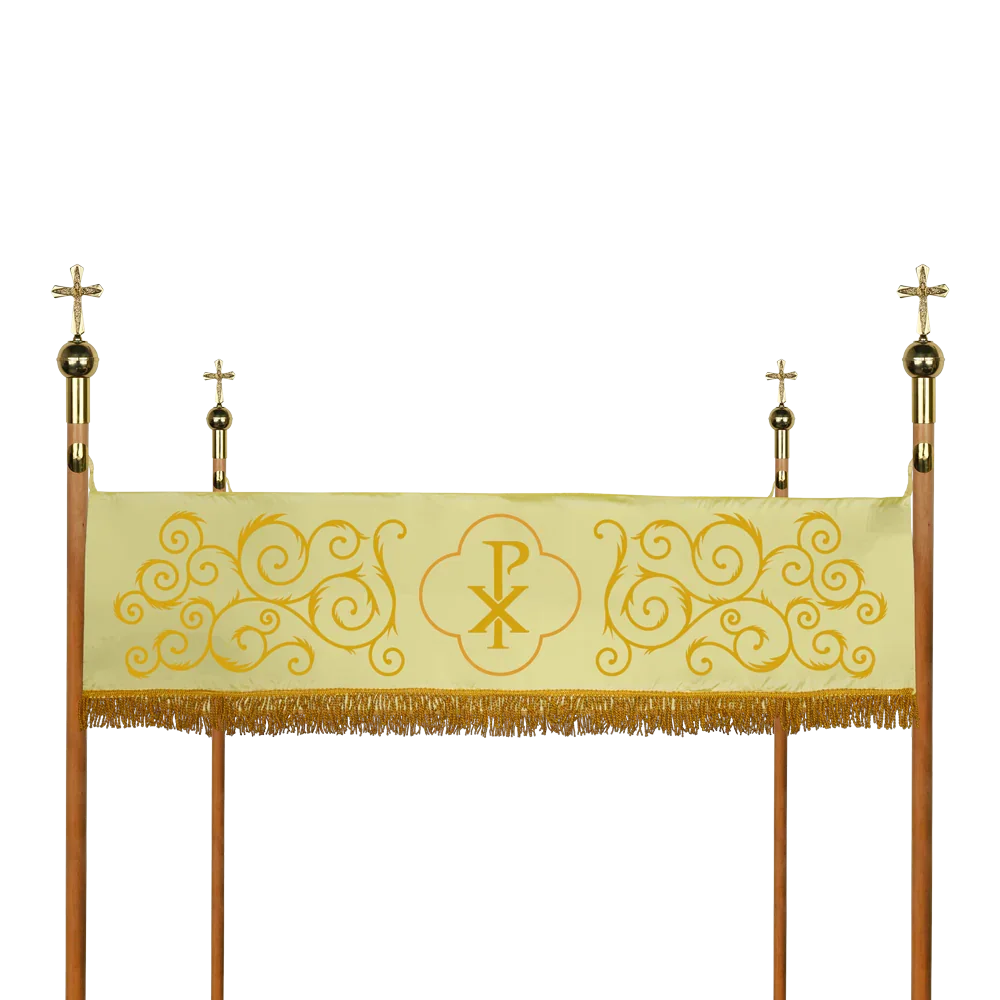 Graceful Processional Canopy, adorned with liturgical motifs