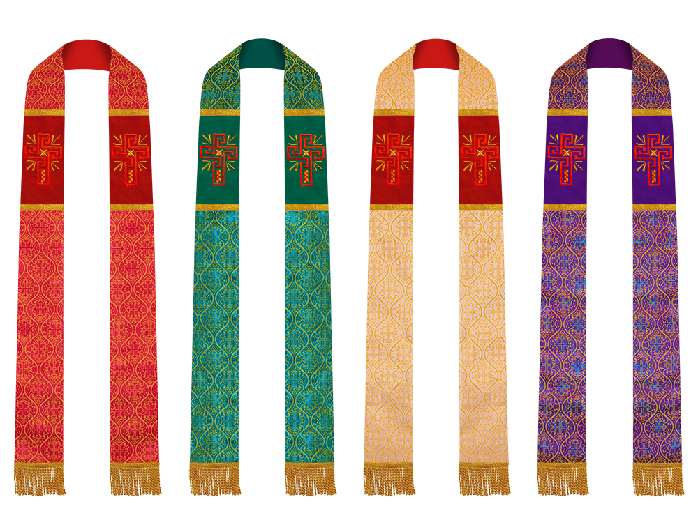 Set of 4 Glory Cross Embroidered Clergy Stole