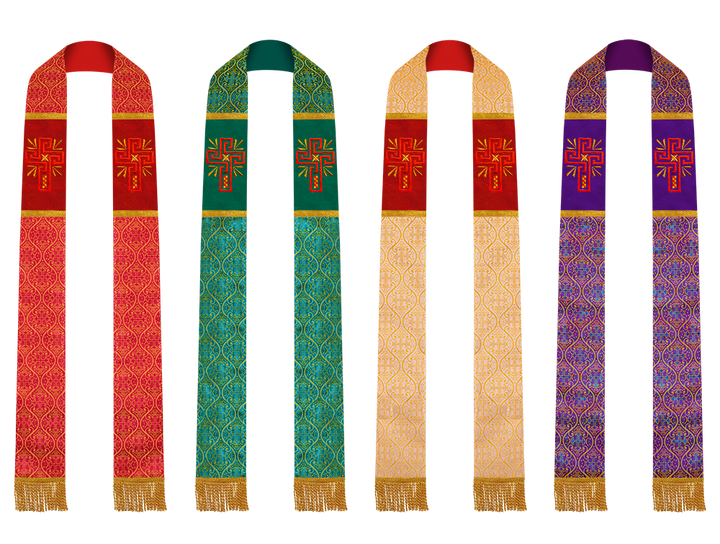 Set of 4 Glory Cross Embroidered Clergy Stole