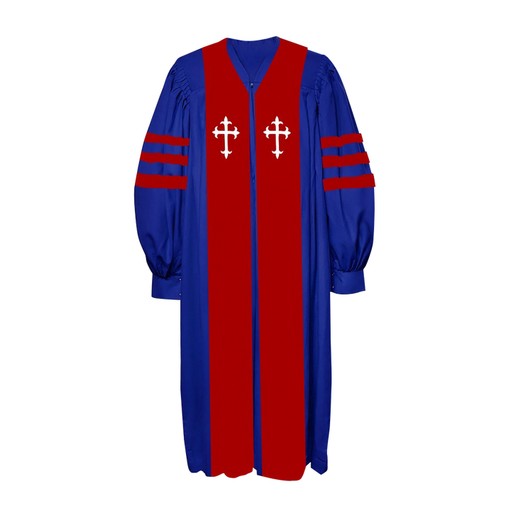 100% Giza Cotton Choir Robe with doctoral bands