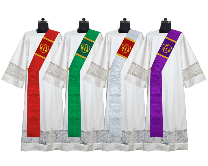 Set of 4 Deacon Stoles with Trinity Motif