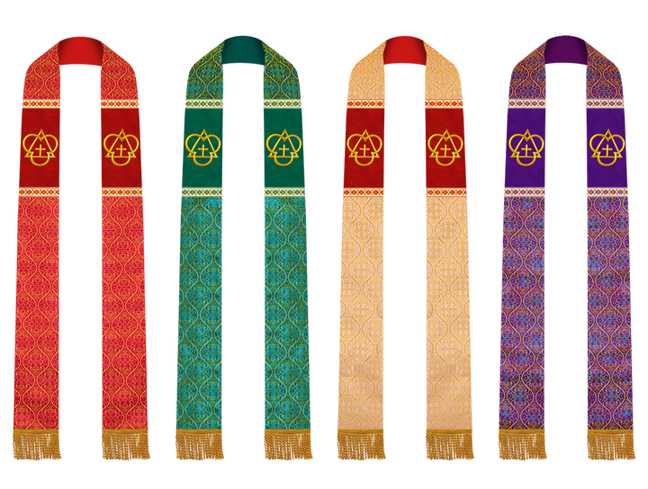 Set of Four Clergy stole with Motif and trims