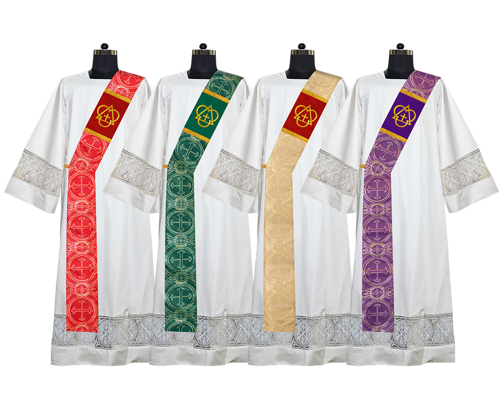 Set of 4 Deacon Stoles with Trinity Motif