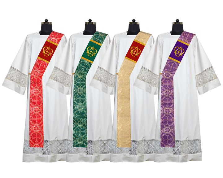 Set of 4 Deacon Stoles with Trinity Motif