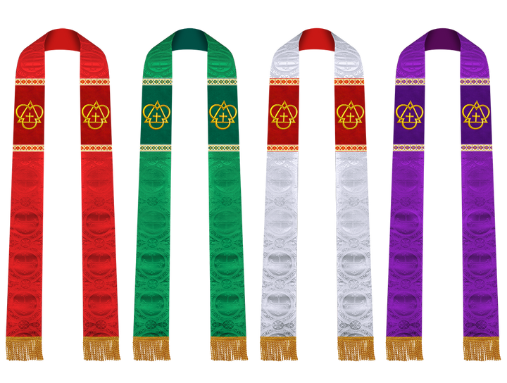 Set of Four Clergy stole with Motif and trims