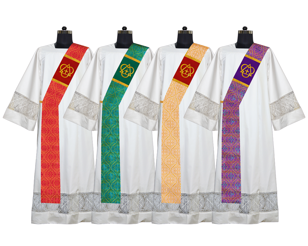 Set of 4 Deacon Stoles with Trinity Motif