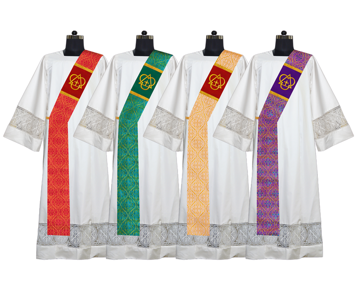 Set of 4 Deacon Stoles with Trinity Motif