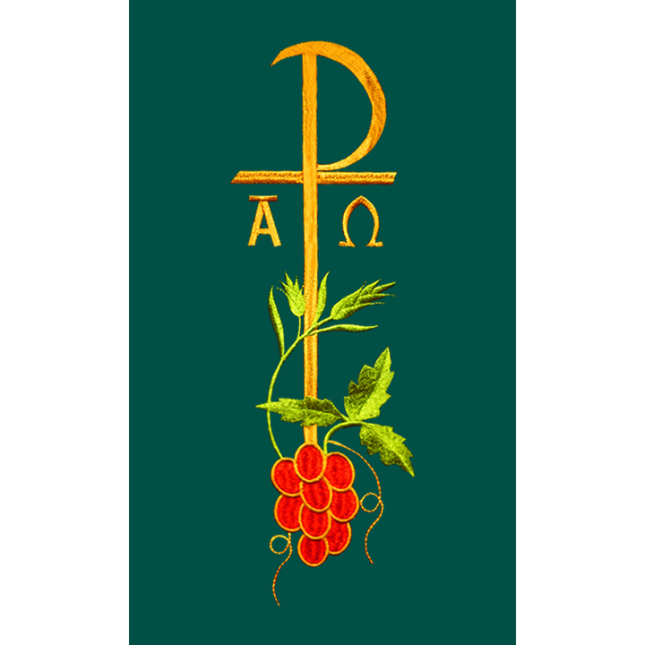Chi Rho with Grapes Embroidered Stole