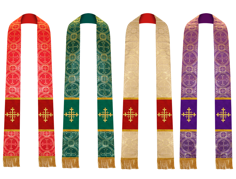 Set of 4 Priest Stole with Spiritual motif