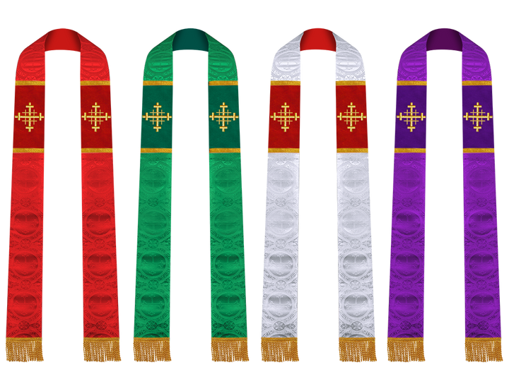 Set of 4 Clergy Stole with Spiritual motif